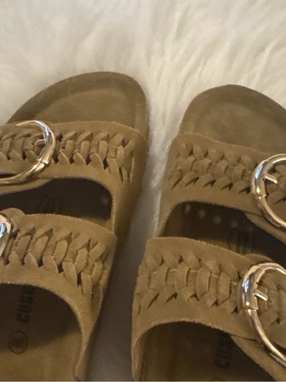 Women's Braided Double-Buckle Sandals in Tan - Picture 6 of 7